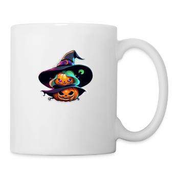 Halloween - Monster mit Hexenhut - Tasse - Weiß - Rechts