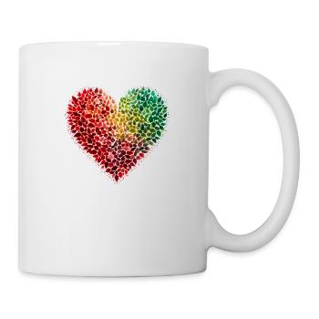 Herz Herbst Halloween Blätter - Tasse - Weiß - Rechts