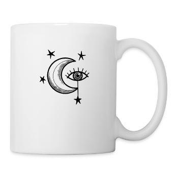 Tat-Stil Witchy Boho Auge Und Mondsterne - Tasse - Weiß - Rechts