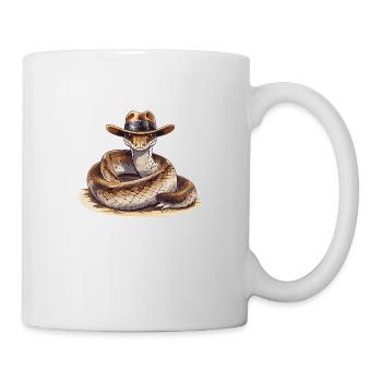 Schlange mit Cowboyhut - Tasse - Weiß - Rechts
