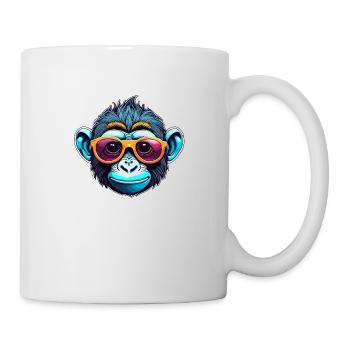 Monkey / Animal / Zoo / Wild / Comic / Sunglasses - Mug - white - Right