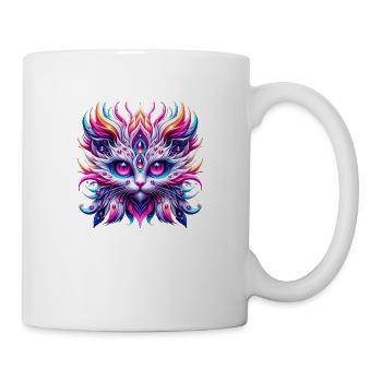 Chat psychédélique Irrwa - Mug blanc - blanc - Droite