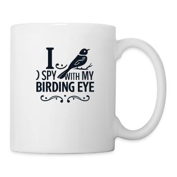 "j'espionne avec un œil d'oiseau" - Mug blanc - blanc - Droite