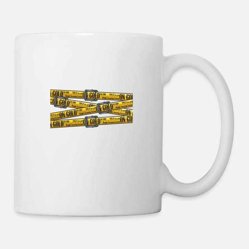 BELT ON GOLD - Mug - white