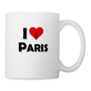 Das Paris T-Shirt - I Love Paris - Tasse - Weiß - Rechts