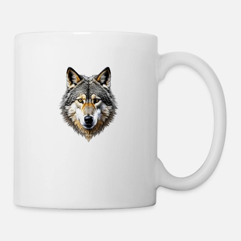 Le loup gris, le pouvoir du loup - Mug blanc - blanc