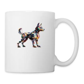 Chien Robot Abstrait Coloré - Mug blanc - blanc - Droite