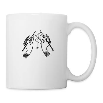 Witchcore Boho Hände Spinnennetze stricken - Tasse - Weiß - Rechts