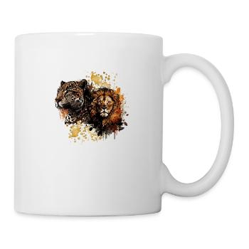 Tableau lion et guépard - Mug blanc - blanc - Droite