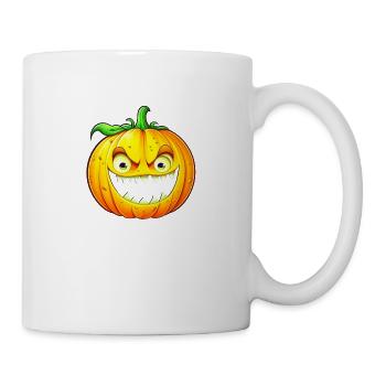 Halloween, citrouille effrayante aux dents pointues - Mug blanc - blanc - Droite