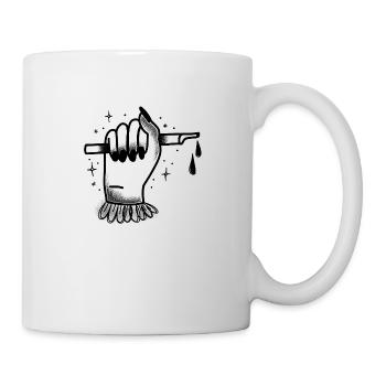 Witchcore Tattoo Stil Schreiben Hand Tinte Tropfen - Tasse - Weiß - Rechts
