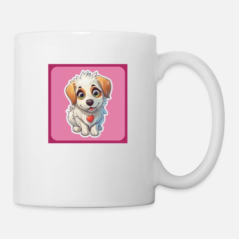 Dessin animé de chien 4 - Mug blanc - blanc