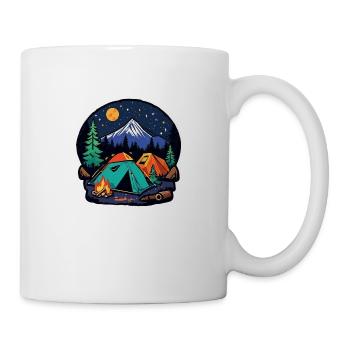 Camping, tent and campfire - Mug - white - Right