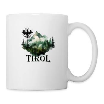 Tiroler Adler dem Land Tirol die Treue mit Berg - Tasse - Weiß - Rechts