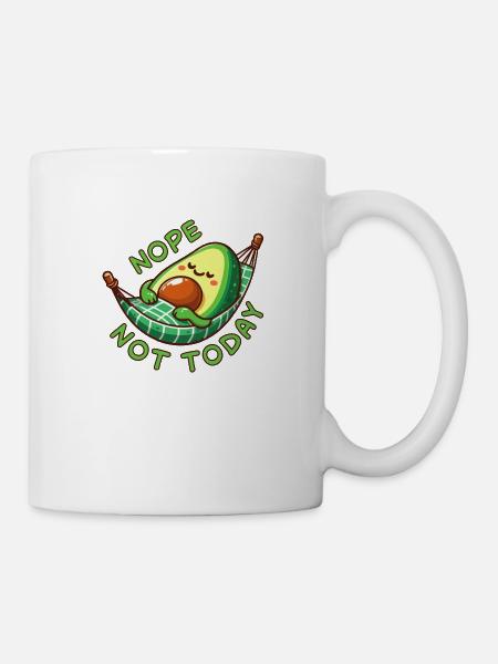 Nope Not Today Avocado Faulenzer Geschenk - Tasse - Weiß