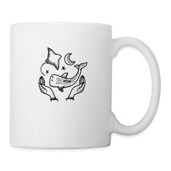 Witchcore Tattoo Stil Hände, Walhai Stachelrochen - Tasse - Weiß - Rechts