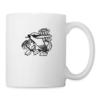 Hexen-Boho-Tattoo-Handschrift mit Löwenzahn - Tasse - Weiß - Rechts