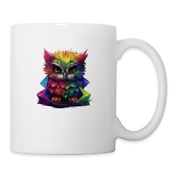 Hibou arc-en-ciel - Mug blanc - blanc - Droite