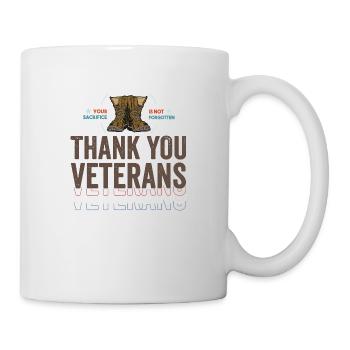 Patriotique MERCI AUX ANCIENS COMBATTANTS et aux soldats - Mug blanc - blanc - Droite