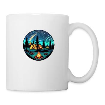 Camping, tent and campfire - Mug - white - Right