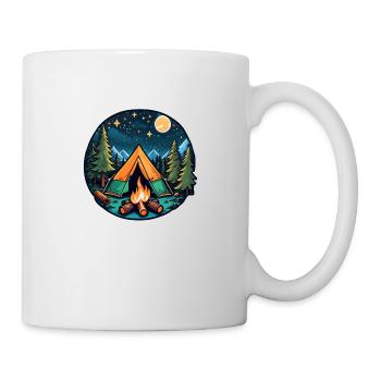 Camping, tent and campfire - Mug - white - Right