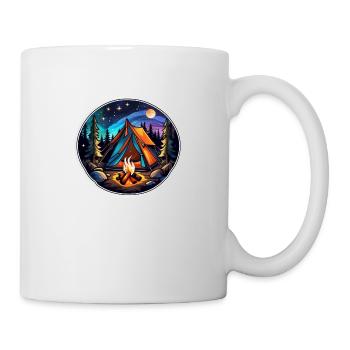 Camping, tent and campfire - Mug - white - Right