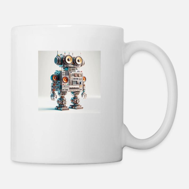 Analoger Audio-Roboter - Tasse - Weiß