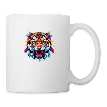 Illustration d'un logo de tigre vibrant - Mug blanc - blanc - Droite