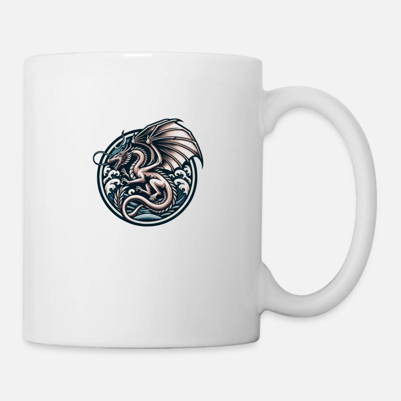 Wunderschönes Drachen-Design - Tasse - Weiß