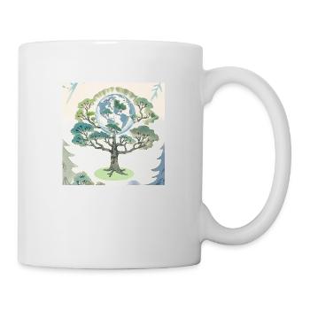 Der Baum der Erde - Umweltschutz - Tasse - Weiß - Rechts