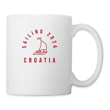 sailing croatia 2024 rund rot 1 - Tasse - Weiß - Rechts