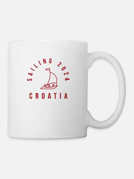 sailing croatia 2024 rund rot 1 - Tasse - Weiß