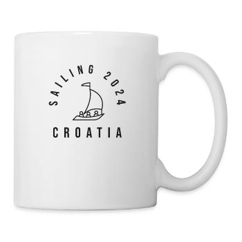sailing croatia 2024 rund black 1 - Tasse - Weiß - Rechts