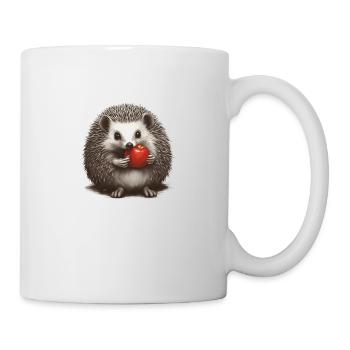 Igel mit Apfel 1 - Tasse - Weiß - Rechts