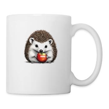 Igel mit Apfel 2 - Tasse - Weiß - Rechts