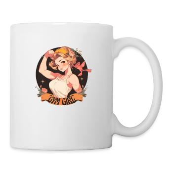 Geformte Stärke: Pin-up-Charme Gym Girl - Tasse - Weiß - Rechts