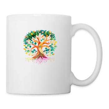 Lebensbaum Baum des Lebens Meditation Yoga - Tasse - Weiß - Rechts