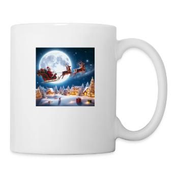Santa Claus Sleigh Reindeer Christmas Tree Christmas Eve Gifts - Mug - white - Right