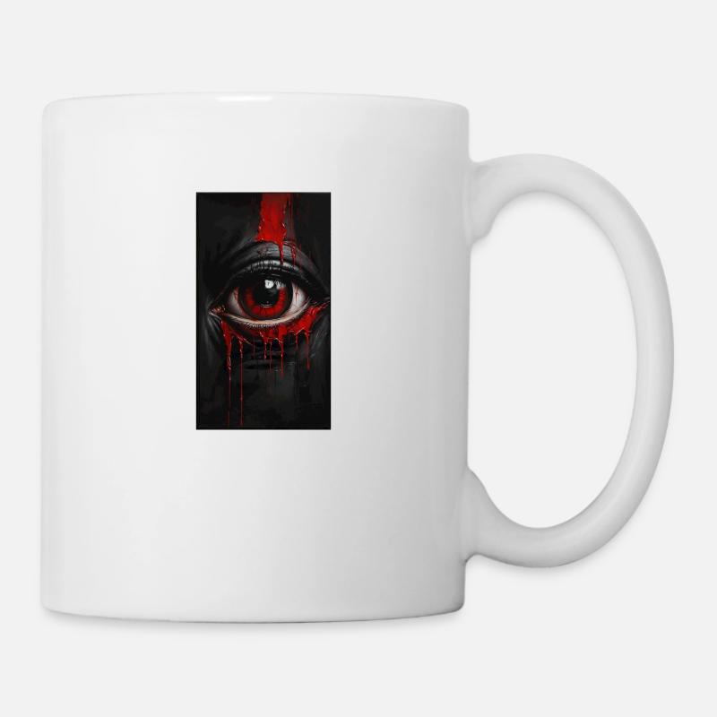 Blutiges Auge, Geisterhafte Angst, Grausame Dunkelheit - Tasse - Weiß
