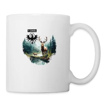 Tiroler Adler & Hirsch dem Land Tirol die Treue - Tasse - Weiß - Rechts