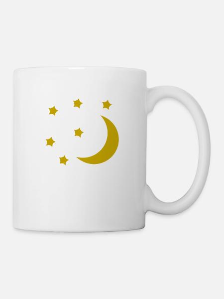 Mond und Sterne - Tasse - Weiß