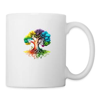 Baum des Lebens Lebensbaum Yoga Meditation - Tasse - Weiß - Rechts