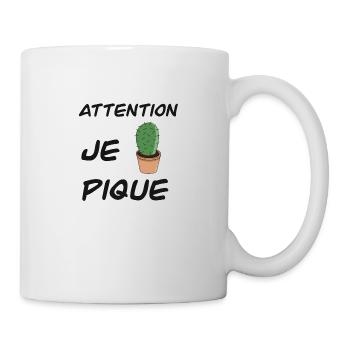 Attention je pique - Mug blanc - blanc - Droite