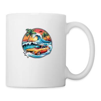 surf plage palmier soleil vacances - Mug blanc - blanc - Droite