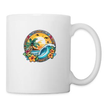 surf plage palmier soleil vacances - Mug blanc - blanc - Droite