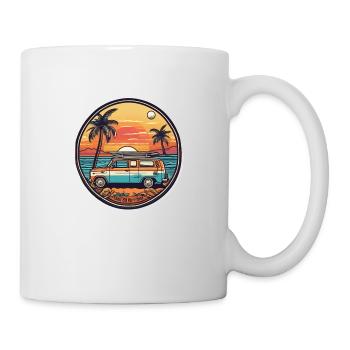 surf plage palmier soleil vacances - Mug blanc - blanc - Droite
