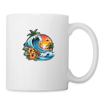 surf plage palmier soleil vacances - Mug blanc - blanc - Droite