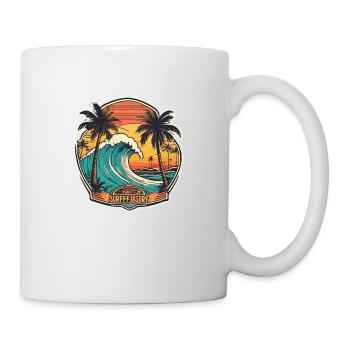 surf plage palmier soleil vacances - Mug blanc - blanc - Droite