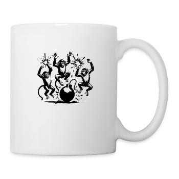 Affen im Krieg - Tasse - Weiß - Rechts