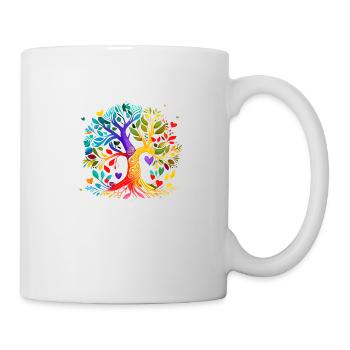 Lebensbaum Baum des Lebens Yoga Meditation - Tasse - Weiß - Rechts